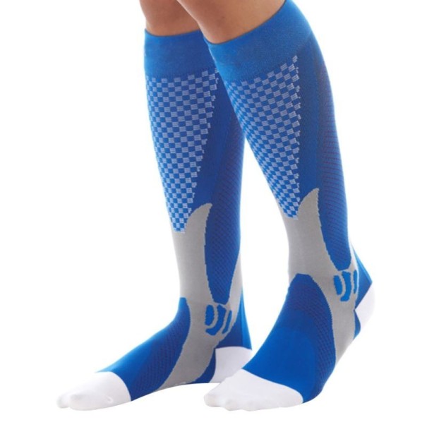 Compressiekniekousen blauw S