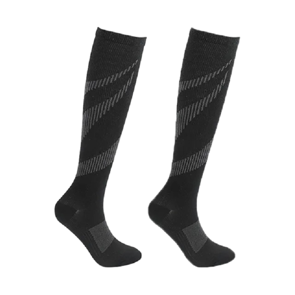 Compressiekousen tegen spataderen Katoenen compressiekniekousen voor sport Tegen spataderen V307 zwart 35-41