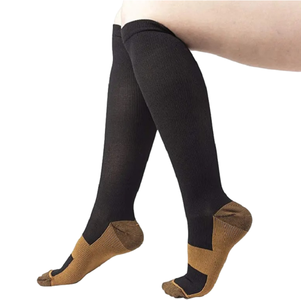 Compressiekousen tegen spataderen Katoenen compressiekniekousen voor sport Tegen spataderen V308 35-41