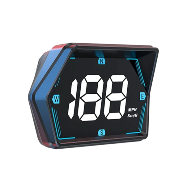 Compteur de vitesse GPS numérique avec affichage tête haute 7,7 x 5,3 x 2,8 cm Grandes lettres Alerte de vitesse Compas Alimentation USB Support 1