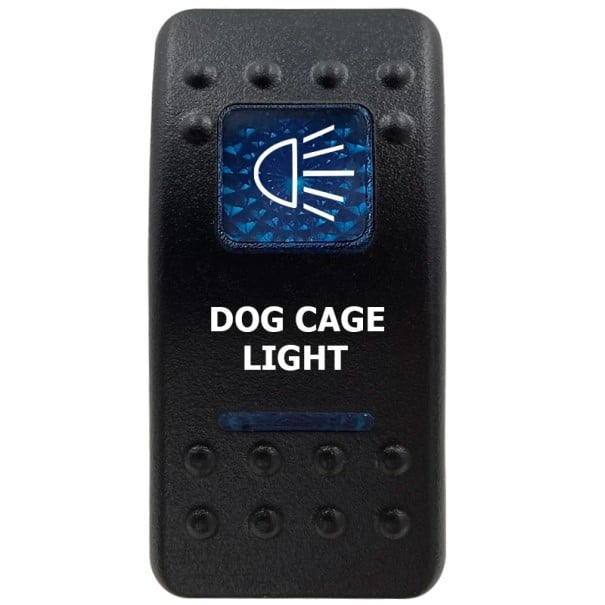 Comutator cu basculantă DOG CAGE LIGHT unipolar 12V comutator de iluminare rezistent la apă cu iluminare LED albastră controler negru pentru bărci și vehicule