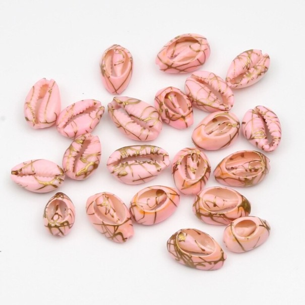 Conchas decorativas bañadas en oro 10 uds. rosa