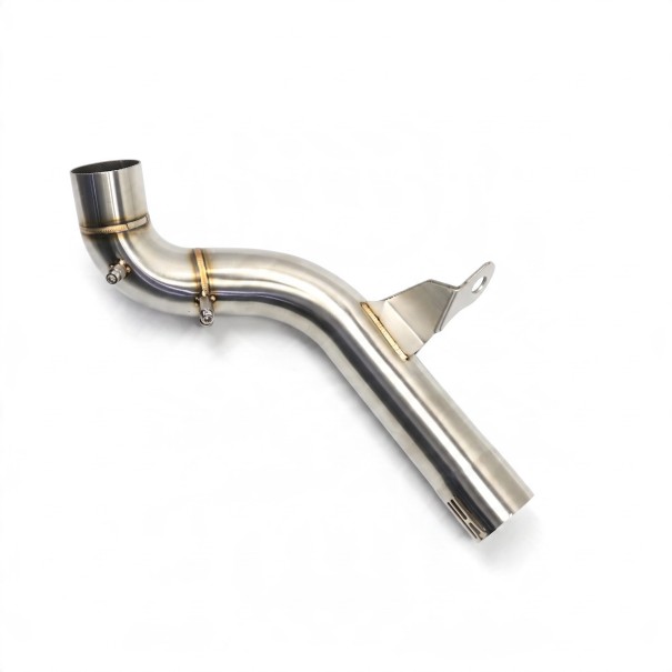 Conector intermedio de escape BMW F750GS y F850GS 2019–2020 Tubo de conexión 47 mm a 50 mm Longitud 370 mm Con soporte Plateado Slip-on 1