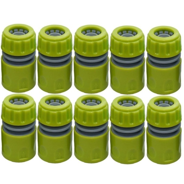 Conector rápido para mangueras de jardín 10 uds. verde