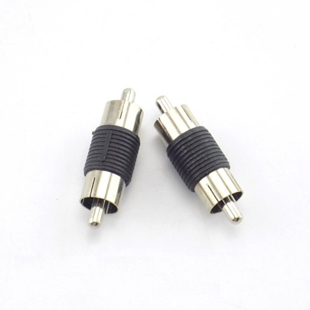 Conector RCA cinch macho a macho 2 pcs Adaptador para conectar dos tomas RCA en equipos de audio y video Conectores metálicos Cuerpo estriado 1