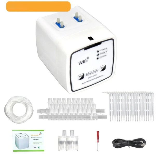 Conjunto 1 unidade de sistema de irrigação inteligente WiFi com bomba dupla e aplicação móvel até 20 vasos 1