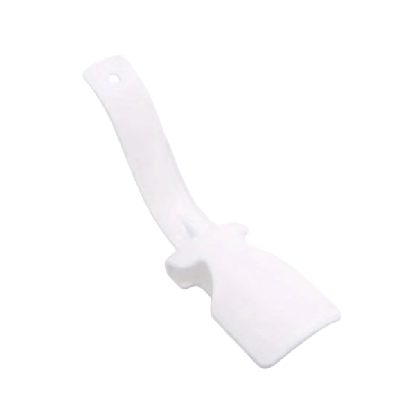 Conjunto 2 pcs ajuda para calçar sapatos Clipe de plástico para o calcanhar 17,5 x 5 cm Facilita o calçar de calçado Sem dobrar e danificar branco
