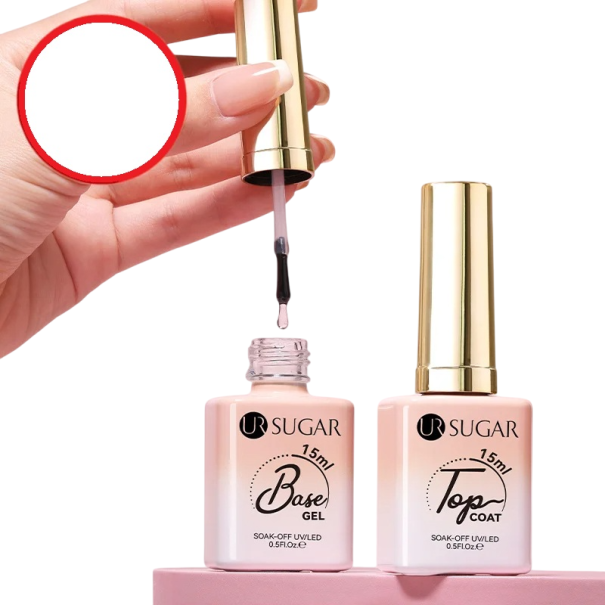 Conjunto 2 pcs gel de base e gel de topo para unhas 15 ml para manicure em gel 1