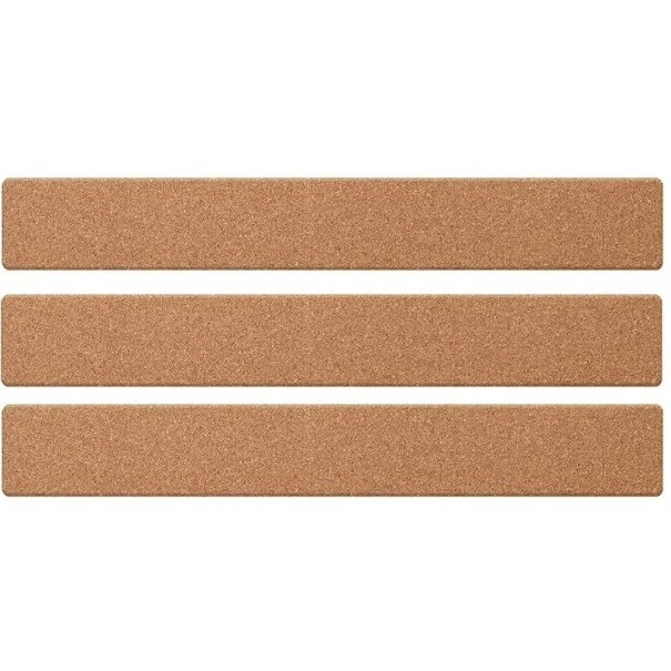 Conjunto 3 pcs de tiras de cortiça para parede 30 × 5 × 0,6 cm Quadro de cortiça autocolante cor natural para notas fotografias 1