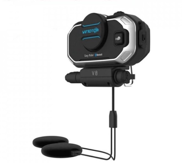 Conjunto Bluetooth handsfree para capacete de moto Dois altifalantes Microfones em braço flexível e em cabo Conexão de múltiplos dispositivos 1