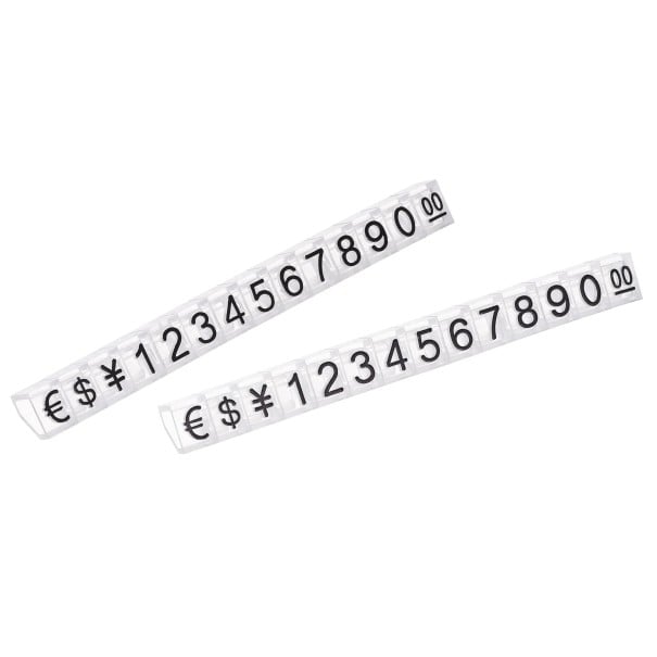 Conjunto de 10 conjuntos de blocos acrílicos para exibição de preços 6,3 x 9 mm mini blocos numéricos para marcação de preços em montras preto