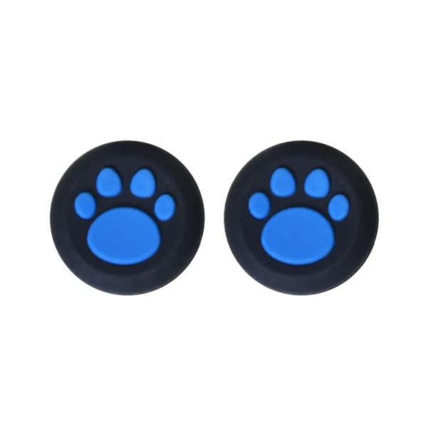 Conjunto de 2 capas de silicone para joysticks com motivo de pata para PS5 PS4 Xbox Series X S Xbox One 360 Elite azul