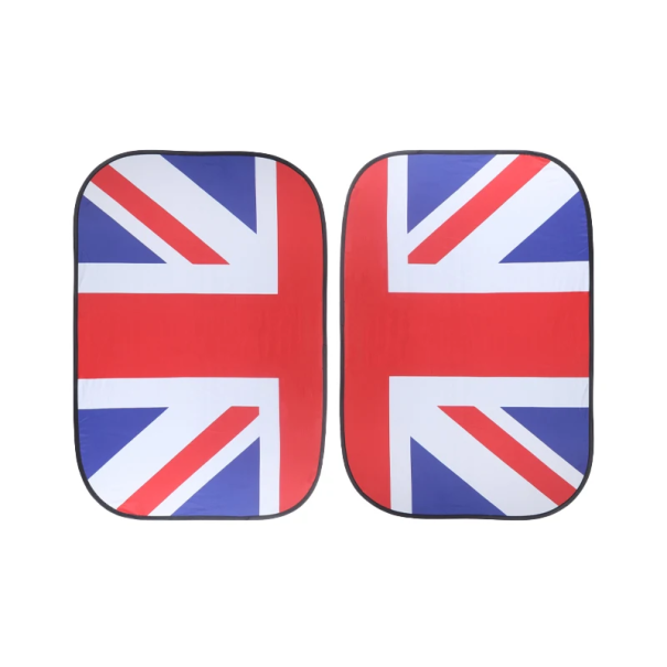 Conjunto de 2 capas de sol para janelas de tecto Mini Cooper 50x70 cm Bandeira Britânica Protecção UV Isolamento Térmico Instalação Fácil azul