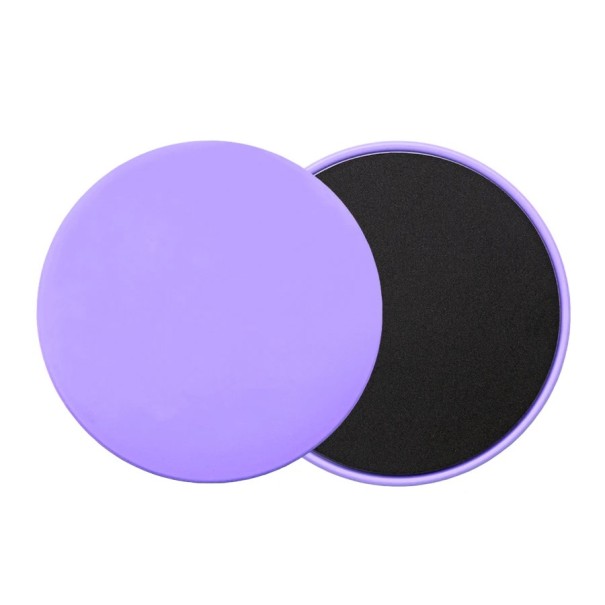 Conjunto de 2 discos deslizantes para exercício Almofadas de treino para músculos abdominais e corpo inteiro Deslizadores coloridos para fitness e ioga roxo