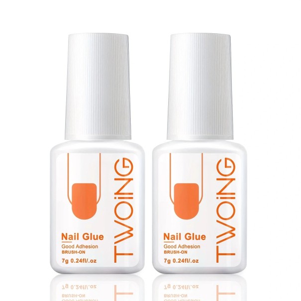 Conjunto de 2 pcs de cola forte para unhas 7g para tips artificiais, unhas acrílicas e unhas adesivas de longa duração 1