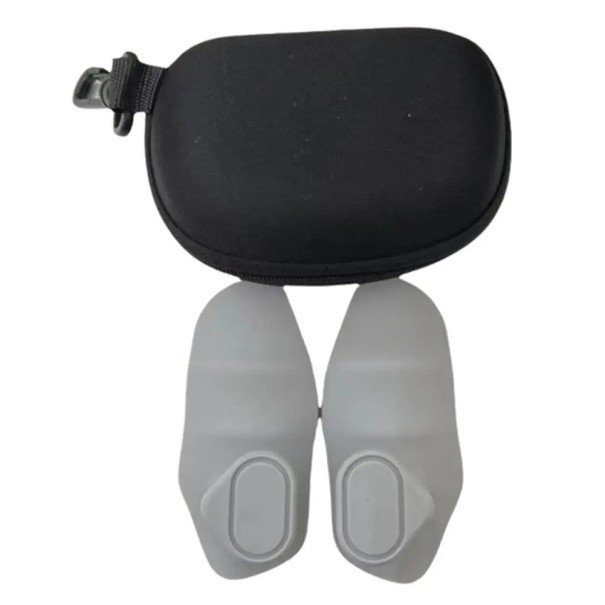 Conjunto de 2 pcs de reforçadores elásticos para dedos 9,1 x 4,3 x 2 cm Honeycomb PVC com estojo de proteção Treinador de agarrar e reabilitação da mão cinzento