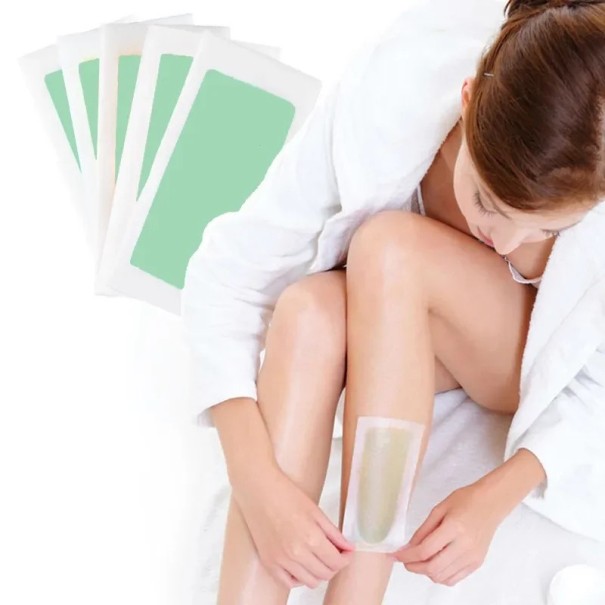 Conjunto de 20 bandas depilatórias para mulheres com aloe vera Papel de cera fria dupla face Pele suave Corpo Rosto Não irritante Sem odor 1
