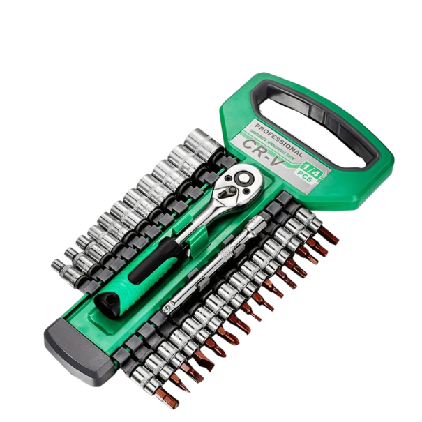 Conjunto de 28 pcs chave de catraca 1/4 cabeçotes de soquete extensão mecanismo de 72 dentes conjunto de ferramentas mecânicas 1
