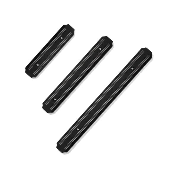 Conjunto de 3 barras magnéticas para facas 20 cm, 33 cm e 48 cm Suportes de parede para facas e ferramentas com tiras magnéticas Pretas Para a cozinha 1