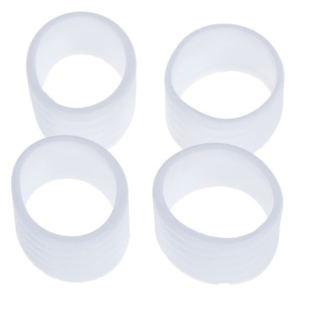 Conjunto de 4 anéis de borracha coloridos para punho de raquete de ténis contra o deslizamento do grip branco