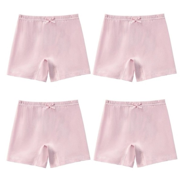 Conjunto de 4 pantalones cortos para niñas con lazo decorativo y cintura elástica, pantalones cortos de algodón suaves para niñas lavanda 5
