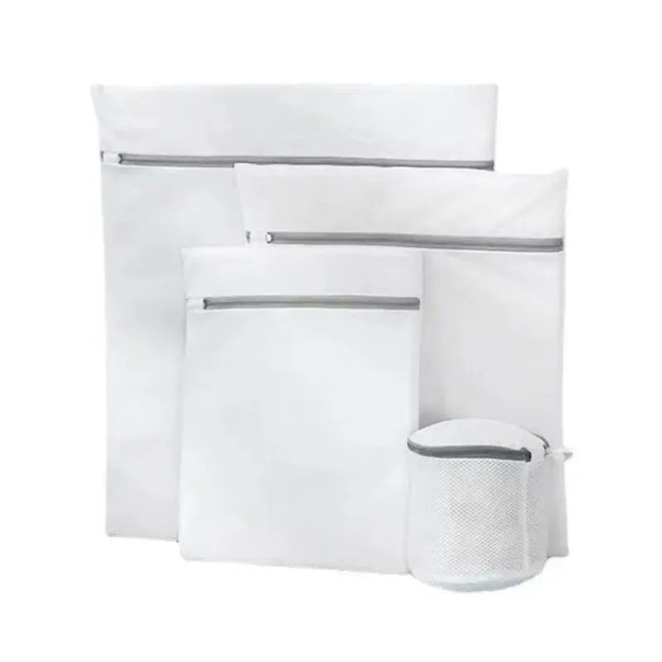 Conjunto de 4 sacos de malha fina para lavar roupa Sacos grandes para lavar soutiens Cuidado de roupa delicada Sacos reutilizáveis 1