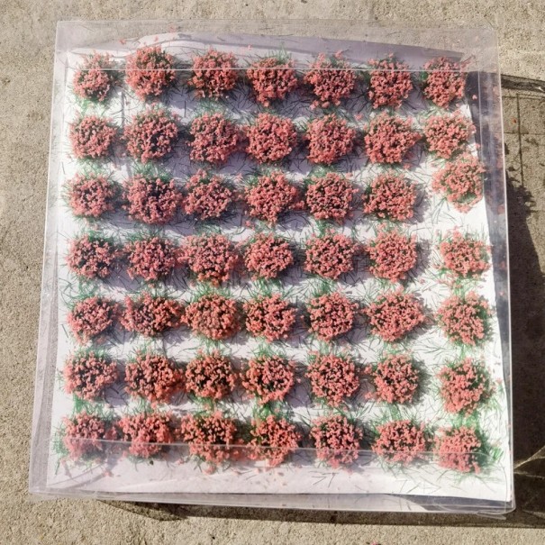 Conjunto de 49 unidades de tufos de flores 6–8 mm Grama modelada autocolante Tufos de flores coloridas para dioramas e mini paisagens 1