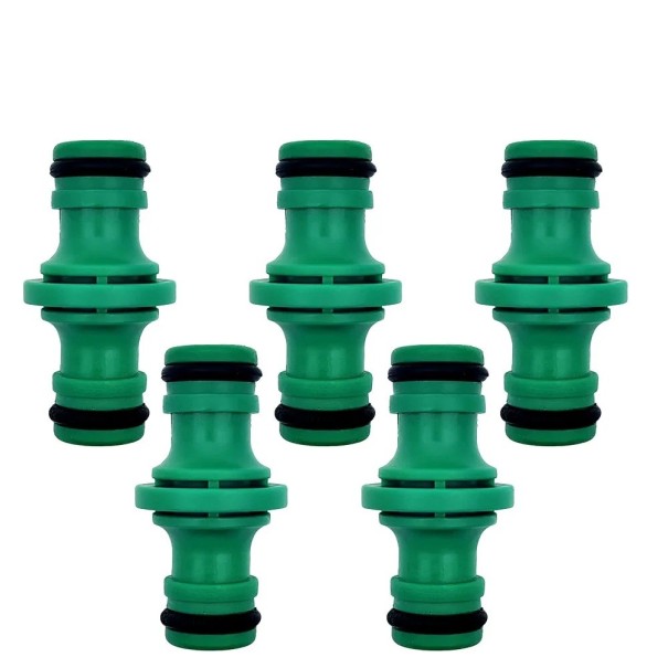 Conjunto de 5 peças de conectores de 1/2 polegada para acoplamentos de mangueira de jardim conectores de plástico laranja para reparação verde