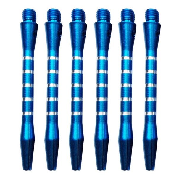 Conjunto de 6 pcs de pontas de alumínio para dardos 5,2 cm hastes metálicas médias com rosca de 4,5 mm várias cores acessórios para dardos liga resistente azul