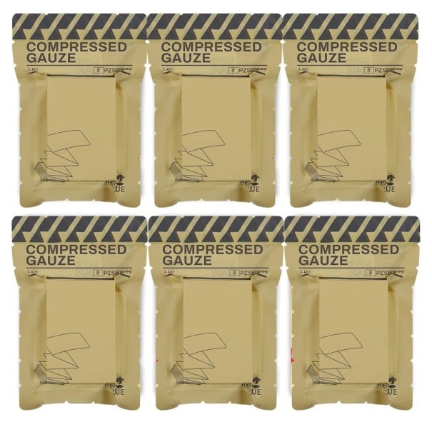 Conjunto de 6 unidades de gazes compressivas estéreis 11,5x370 cm Gazes de saúde estéreis para primeiros socorros Dobradas em Z Compactas para a caixa 1