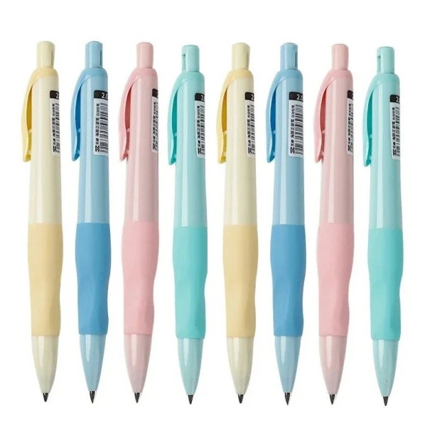 Conjunto de 8 lápis mecânicos 2,0 mm HB em cores pastel Lápis de carpinteiro para esboçar, escrever e uso escolar e de escritório 1