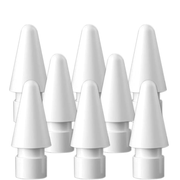 Conjunto de 8 pontas de substituição para caneta touch Compatível com Apple Pencil 1 e 2ª geração Pontas finas para desenho e escrita branco