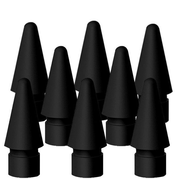 Conjunto de 8 pontas de substituição para caneta touch Compatível com Apple Pencil 1 e 2ª geração Pontas finas para desenho e escrita preto