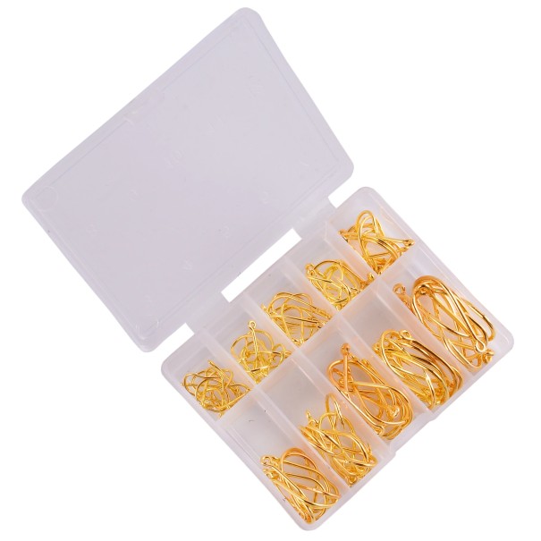 Conjunto de anzóis de pesca 100 pcs dourado