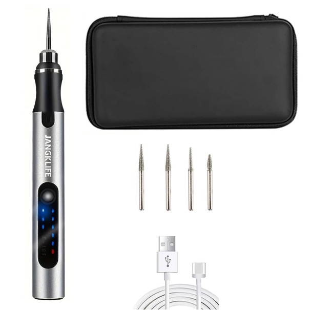 Conjunto de caneta de gravação sem fios USB 3 velocidades Perfuração precisa, moagem, polimento Madeira, metal, vidro 1