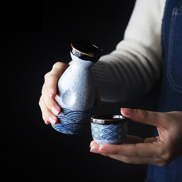 Conjunto de cerâmica de garrafa e copos 5 pcs 1