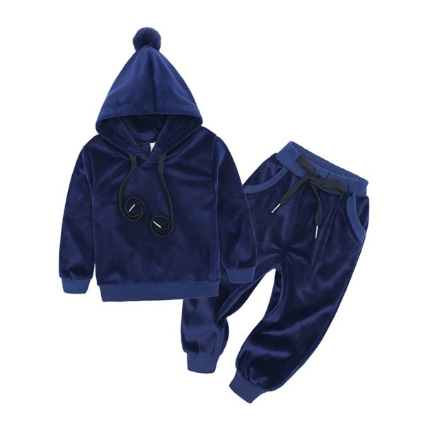 Conjunto de chándal para niños L1123 azul oscuro 4 B