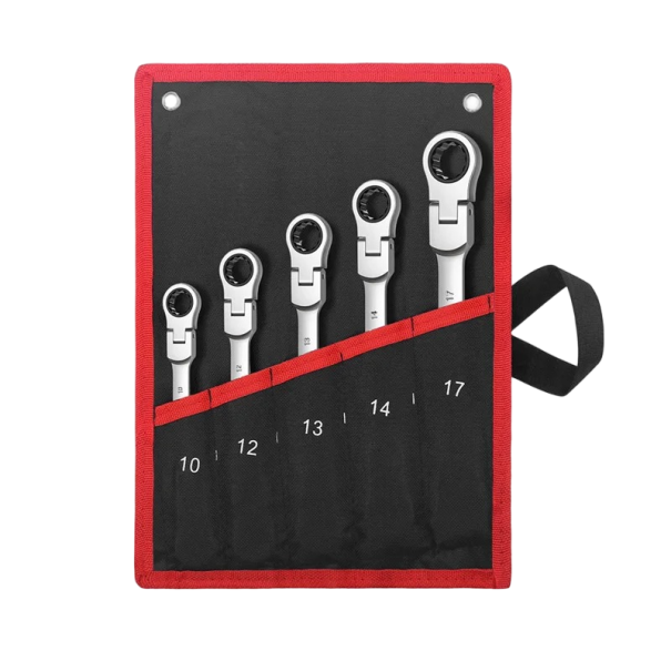 Conjunto de chaves de catraca com articulação 5 pcs Chaves de catraca em aço 10 - 17 mm 1