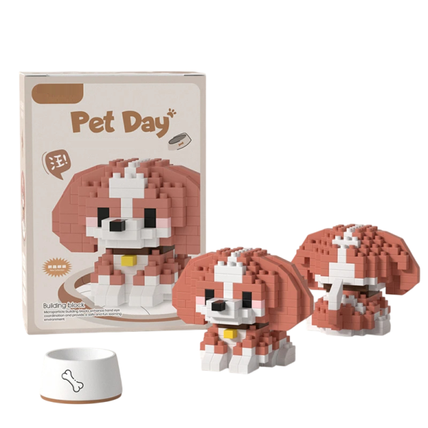Conjunto de Construção Beagle 6 x 5,6 x 4,5 cm 213 pcs Mini Conjunto de Construção de Cão Brinquedo Criativo para Crianças Mini Modelo de Cão 1