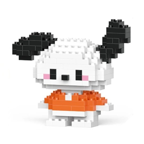 Conjunto de construção cão preto e branco 7,2 x 3 x 6,6 cm Modelo de peças 128 peças Brinquedo educativo para crianças DIY conjunto de construção Desenvolvimento da criatividade 1