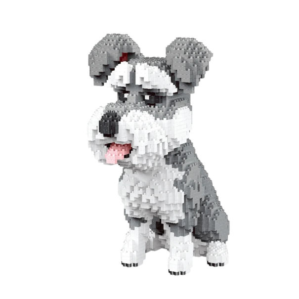 Conjunto de construção cão schnauzer 20,5x20x11,5 cm Modelo dobrável de cão Conjunto criativo para crianças e adultos Brinquedo decorativo Para amantes de cães 1