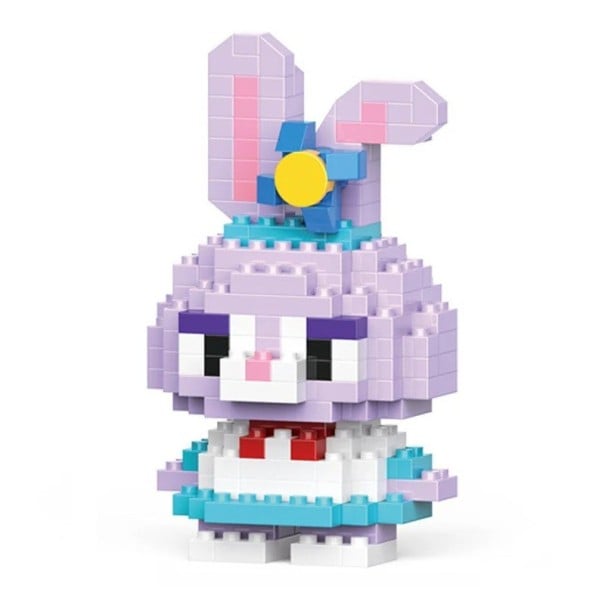 Conjunto de construção coelho roxo 187 pcs modelo 3D de peças 4,6x3,6x8 cm Brinquedo criativo Quebra-cabeça Coelhinho para crianças Presente para rapazes e raparigas 1