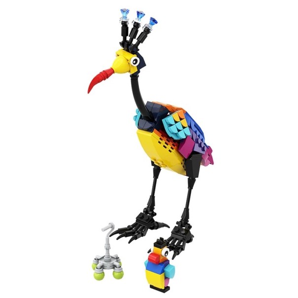 Conjunto de construção do pássaro Kevin 23,6 x 16,8 x 8 cm 215 peças Conjunto colorido para crianças Pássaro do filme Up - Altas Aventuras Conjunto criativo 1