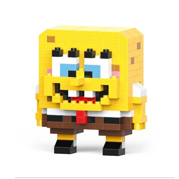 Conjunto de construção infantil cogumelo SpongeBob 5,4 x 3,4 x 6 cm 202 peças Modelo de blocos Diversão criativa para crianças Decoração para o quarto Presente para fãs 1