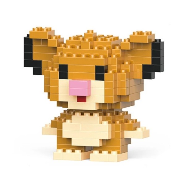 Conjunto de construção leãozinho Simba 6 x 3,8 x 5,6 cm Modelo de blocos 135 peças Personagem animal adorável brinquedo DIY para crianças Desenvolvimento motor 1