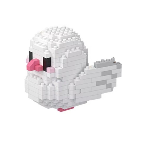 Conjunto de construção papagaio branco 7,6 x 11,6 x 6,5 cm Micro mini 247 pcs modelo 3D para amantes de aves Conjunto de montagem adorável de peças 1