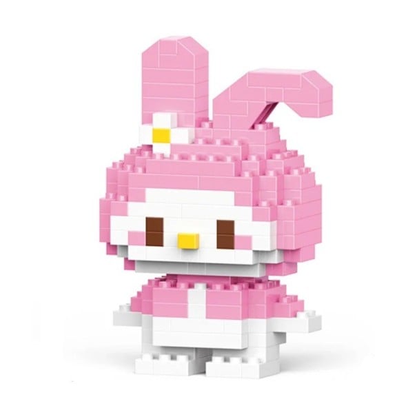 Conjunto de construção para crianças coelho rosa 5,4 x 3 x 7,2 cm Modelo de blocos 145 peças Brinquedo criativo para crianças Desenvolvimento da motricidade fina DIY 1