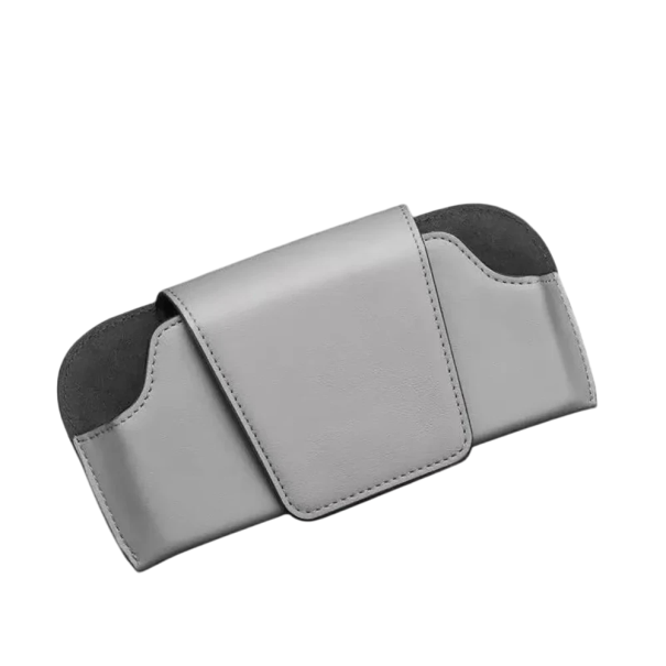 Conjunto de dois suportes para óculos, cartões e bilhetes de carro com ventosa rotativa a 360 graus em plástico ABS e PVC resistente cinzento claro