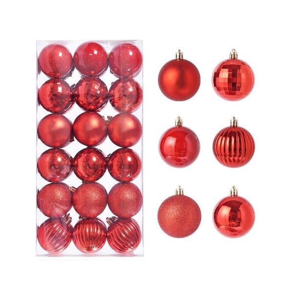 Conjunto de enfeites de Natal 36 pcs 3 cm vermelho