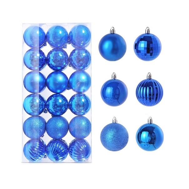 Conjunto de enfeites de Natal 36 pcs 4 cm azul